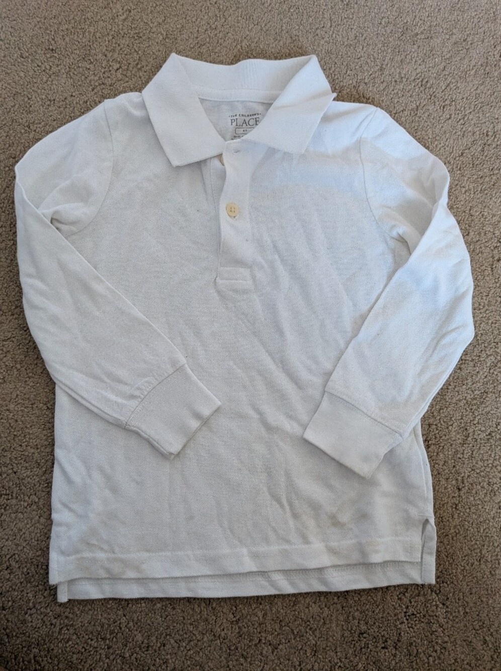 The Children's Place White Long-Sleeve Polo Shirt
